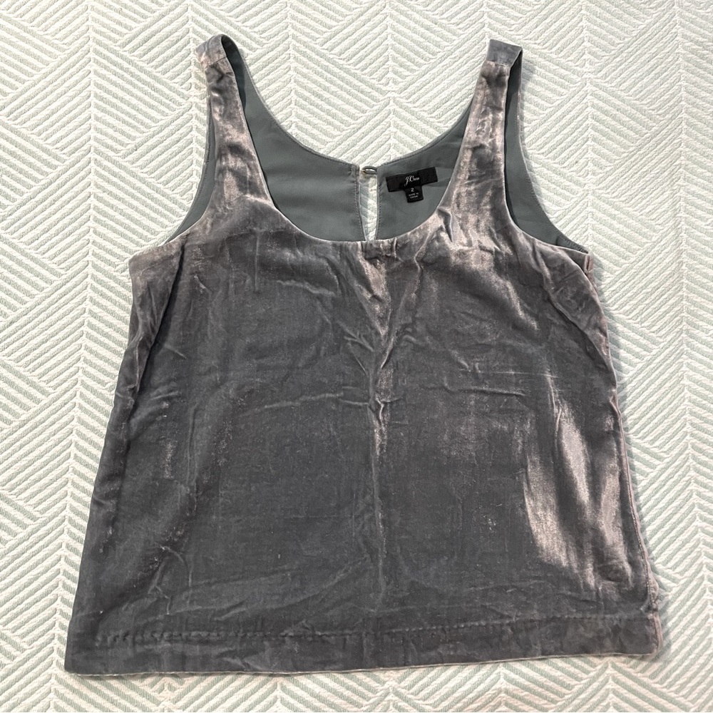 J. CREW Gorgeous Teal Blue Velvet Tank, great for Holidays!